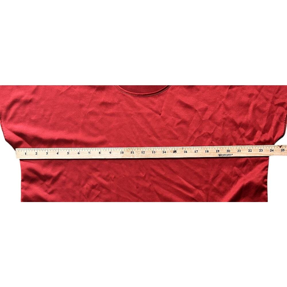 Eileen Fisher Satin Scoop Neck Burgundy Red Box Top Medium - Picture 3 of 6